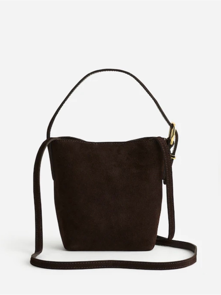 Madewell The Essential Micro Bucket Tote Euc Dark Carob